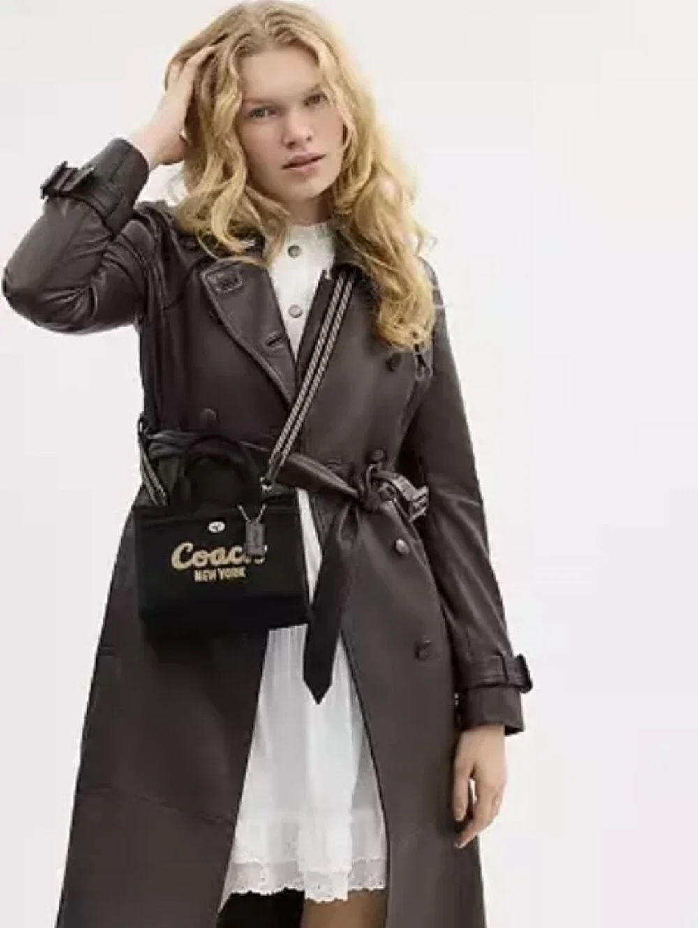 Coach Mini Cargo Tote In Black Canvas
